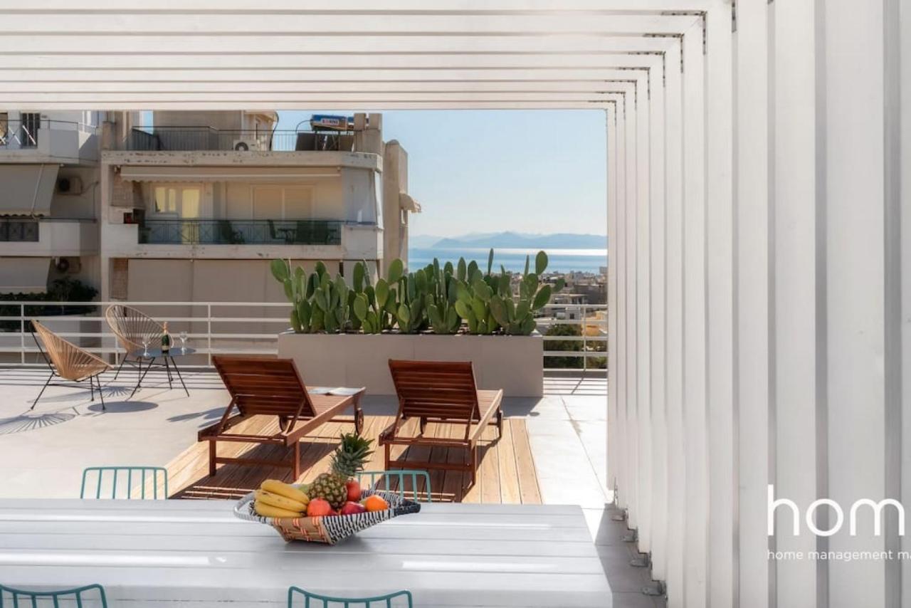 Ferienwohnung Brand New Homm Penthouse In Ano Glyfada, Dilou Athen Exterior foto
