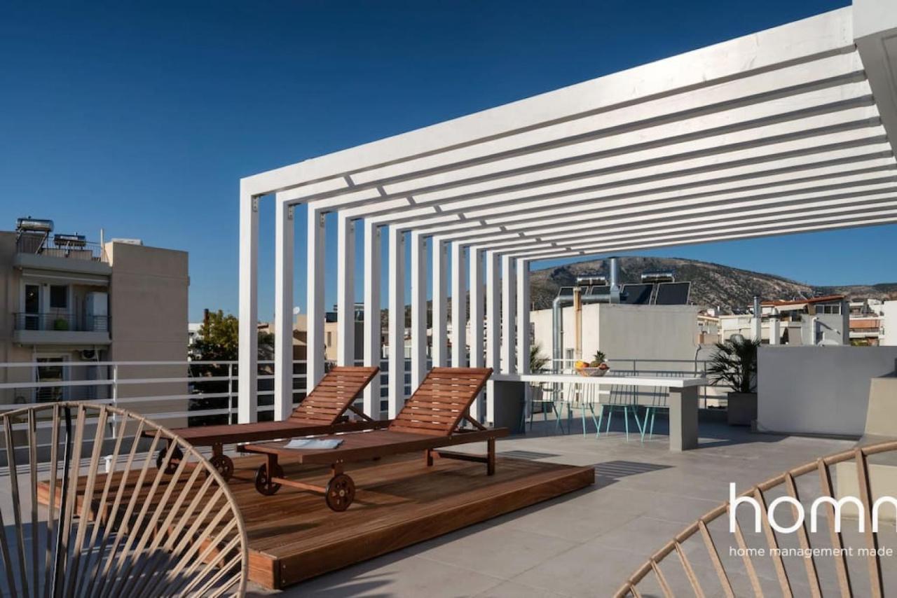 Ferienwohnung Brand New Homm Penthouse In Ano Glyfada, Dilou Athen Exterior foto